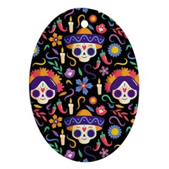 Dia De Los Muertos Oval Ornament (two Sides) by Sobalvarro