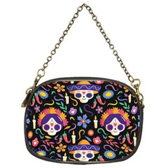 Dia De Los Muertos Chain Purse (two Sides) by Sobalvarro