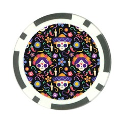 Dia De Los Muertos Poker Chip Card Guard (10 Pack) by Sobalvarro