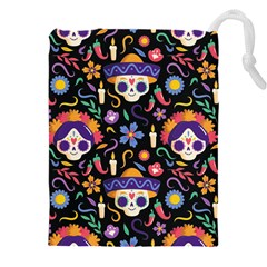 Dia De Los Muertos Drawstring Pouch (4xl) by Sobalvarro