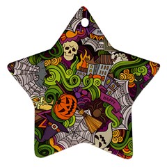 Halloween Doodle Vector Seamless Pattern Ornament (star) by Sobalvarro