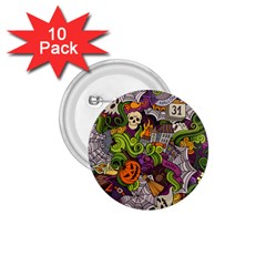 Halloween Doodle Vector Seamless Pattern 1 75  Buttons (10 Pack) by Sobalvarro