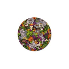 Halloween Doodle Vector Seamless Pattern Golf Ball Marker (10 Pack)