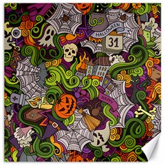 Halloween Doodle Vector Seamless Pattern Canvas 12  X 12  by Sobalvarro