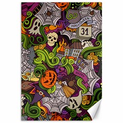 Halloween Doodle Vector Seamless Pattern Canvas 12  X 18  by Sobalvarro