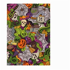 Halloween Doodle Vector Seamless Pattern Large Garden Flag (two Sides) by Sobalvarro