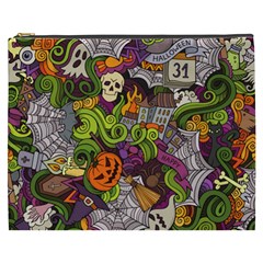 Halloween Doodle Vector Seamless Pattern Cosmetic Bag (xxxl) by Sobalvarro