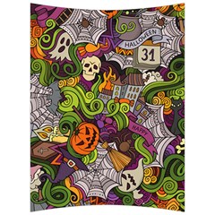 Halloween Doodle Vector Seamless Pattern Back Support Cushion by Sobalvarro