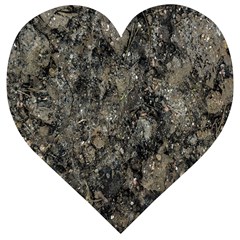 Grunge Organic Texture Print Wooden Puzzle Heart by dflcprintsclothing