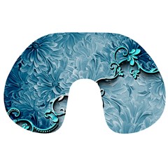 Wonderful Blue Flowers Travel Neck Pillow