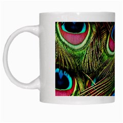 Peacock Feathers Color Plumage White Mugs by Celenk