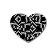 Formes Geometriques Etoiles/carres Rubber Coaster (heart)  by kcreatif