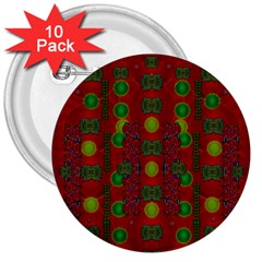 In Time For The Season Of Christmas 3  Buttons (10 Pack)  by pepitasart