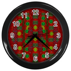 In Time For The Season Of Christmas Wall Clock (Black)
