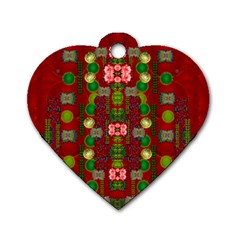 In Time For The Season Of Christmas An Jule Dog Tag Heart (two Sides) by pepitasart