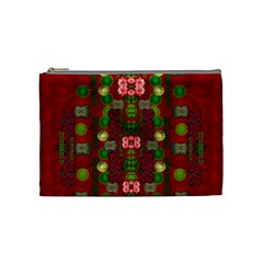 In Time For The Season Of Christmas An Jule Cosmetic Bag (medium) by pepitasart