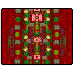 In Time For The Season Of Christmas An Jule Double Sided Fleece Blanket (medium)  by pepitasart