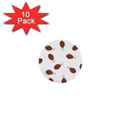 Turkey Leg Pattern - Thanksgiving 1  Mini Buttons (10 pack) 