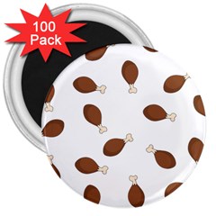 Turkey Leg Pattern - Thanksgiving 3  Magnets (100 pack)