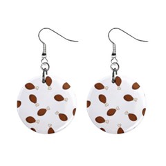 Turkey Leg Pattern - Thanksgiving Mini Button Earrings by Valentinaart