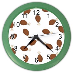 Turkey Leg Pattern - Thanksgiving Color Wall Clock