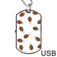 Turkey Leg Pattern - Thanksgiving Dog Tag USB Flash (One Side)