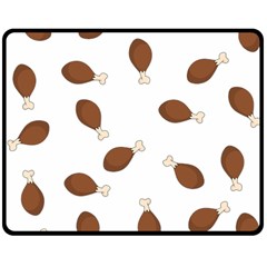 Turkey Leg Pattern - Thanksgiving Double Sided Fleece Blanket (Medium) 