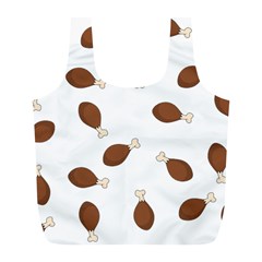 Turkey Leg Pattern - Thanksgiving Full Print Recycle Bag (L)