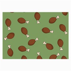 Turkey Leg Pattern - Thanksgiving Large Glasses Cloth (2 Sides)