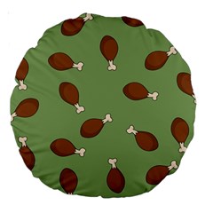 Turkey Leg Pattern - Thanksgiving Large 18  Premium Round Cushions