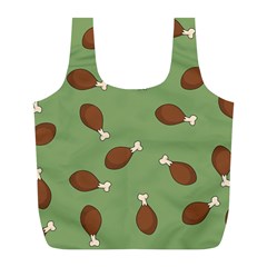 Turkey Leg Pattern - Thanksgiving Full Print Recycle Bag (L)