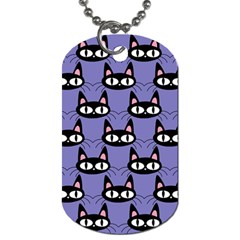 Cute Black Cat Pattern Dog Tag (one Side) by Valentinaart