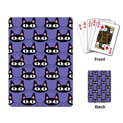 Cute Black Cat Pattern Playing Cards Single Design (rectangle) by Valentinaart