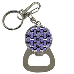 Cute Black Cat Pattern Bottle Opener Key Chain by Valentinaart