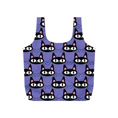 Cute Black Cat Pattern Full Print Recycle Bag (s) by Valentinaart