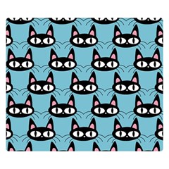 Cute Black Cat Pattern Double Sided Flano Blanket (small)  by Valentinaart