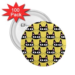 Cute Black Cat Pattern 2 25  Buttons (100 Pack)  by Valentinaart