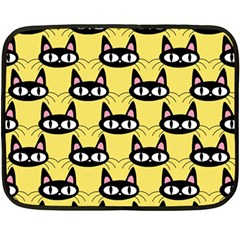 Cute Black Cat Pattern Double Sided Fleece Blanket (mini)  by Valentinaart