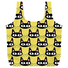 Cute Black Cat Pattern Full Print Recycle Bag (xxxl) by Valentinaart
