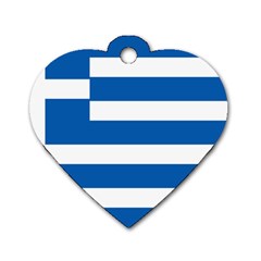 Greece Flag Greek Flag Dog Tag Heart (one Side) by FlagGallery