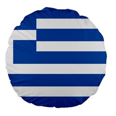 Greece Flag Greek Flag Large 18  Premium Flano Round Cushions by FlagGallery