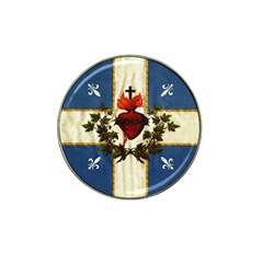 Quebec Flag Drapeau Québec Patriote Carillon Sacré-coeur Christian Catholic Old Vintage With Fleurs De Lys Hat Clip Ball Marker (4 Pack) by Quebec