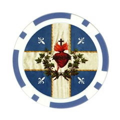 Quebec Flag Drapeau Québec Patriote Carillon Sacré-coeur Christian Catholic Old Vintage With Fleurs De Lys Poker Chip Card Guard (10 Pack) by Quebec