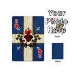 Quebec flag drapeau Québec Patriote Carillon Sacré-Coeur Christian Catholic old vintage with fleurs de lys Playing Cards 54 Designs (Mini) Front - Heart2