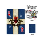 Quebec flag drapeau Québec Patriote Carillon Sacré-Coeur Christian Catholic old vintage with fleurs de lys Playing Cards 54 Designs (Mini) Front - HeartQ