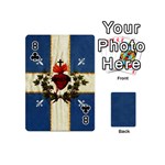 Quebec flag drapeau Québec Patriote Carillon Sacré-Coeur Christian Catholic old vintage with fleurs de lys Playing Cards 54 Designs (Mini) Front - Club8