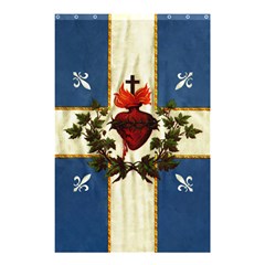 Quebec Flag Drapeau Québec Patriote Carillon Sacré-coeur Christian Catholic Old Vintage With Fleurs De Lys Shower Curtain 48  X 72  (small) by Quebec