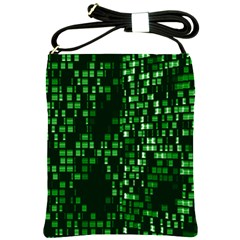 Abstract Plaid Green Shoulder Sling Bag by HermanTelo