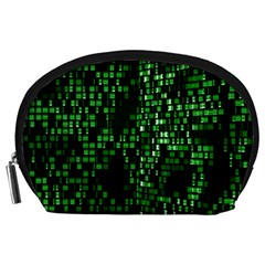 Abstract Plaid Green Accessory Pouch (large) by HermanTelo