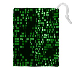 Abstract Plaid Green Drawstring Pouch (4xl) by HermanTelo